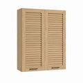 Armoire murale de salle de bain à 2 portes persiennées chêne clair MDF 80 x 80 x 15 cm