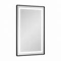 Miroir de salle de bain LED mural noir en aluminium rectangulaire 60 x 90 cm