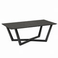 Table basse rectangulaire noire effet marbre en MDF et acier 120 x 60 x 45 cm